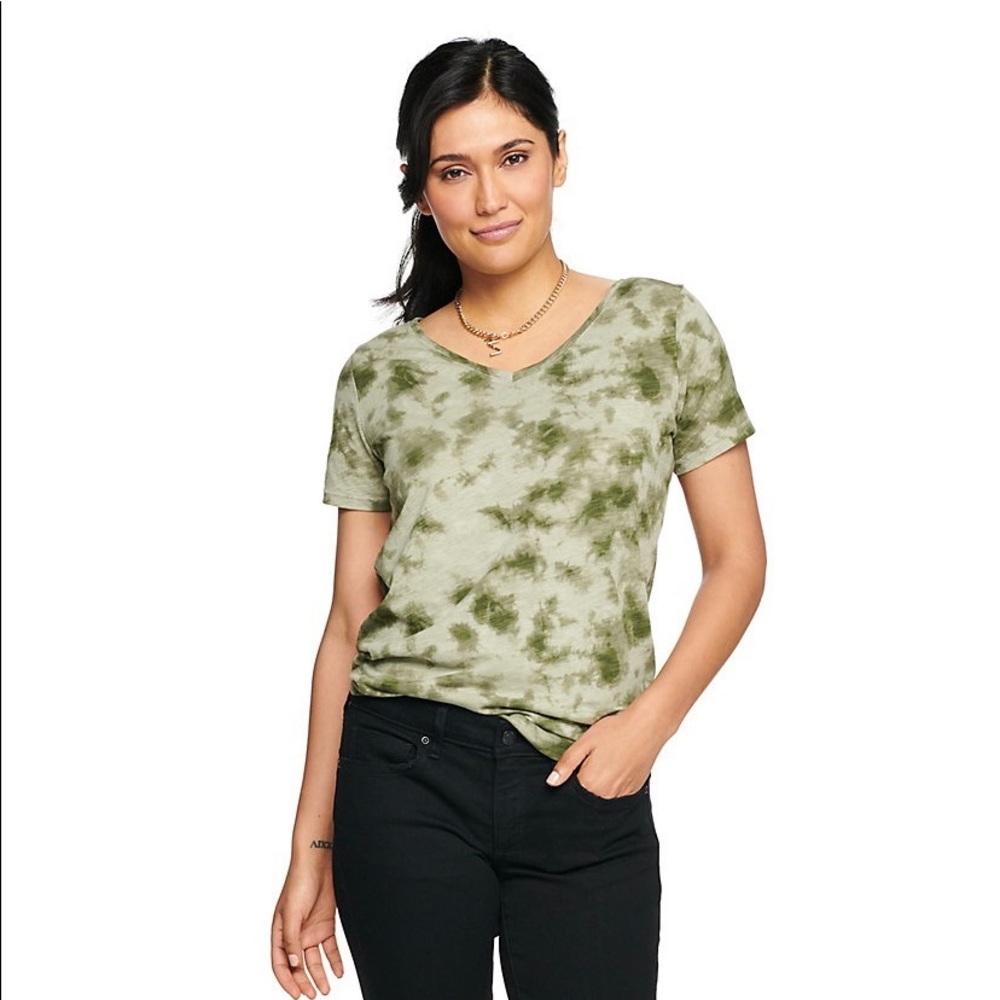 Tie Dye Women's Sonoma Goods For Life Essential V-Neck Tee